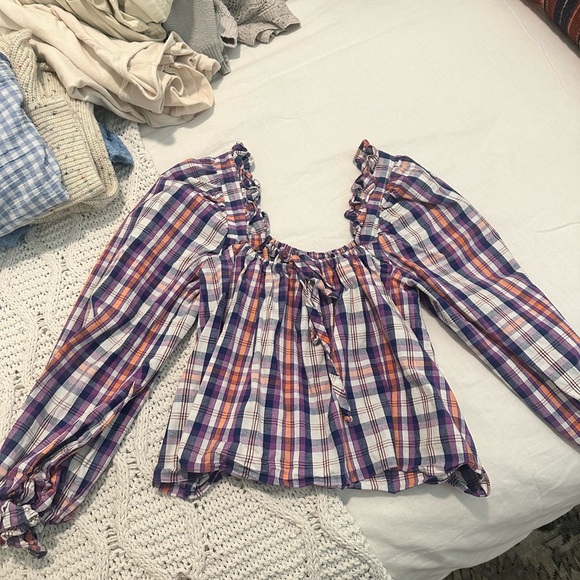 Anthropologie Plaid Top - Picture 2 of 3